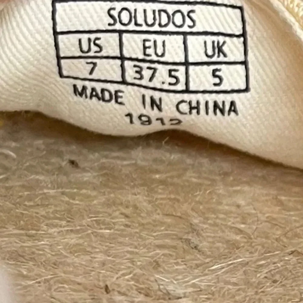 Soludos Lauren Espadrilles Size 7 Plaid Marigold Ankle Wrap Ties Jute EUC